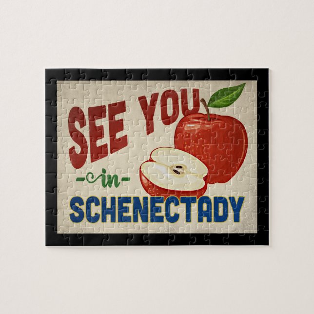 Schenectady New York Apple - Vintage Travel (Horizontal)