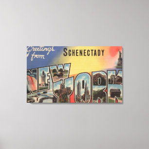 Schenectady, New York - große Buchstabe-Szenen Leinwanddruck