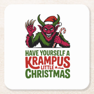 Schenken Sie sich ein kleines Krampus-Weihnachten  Rechteckiger Pappuntersetzer