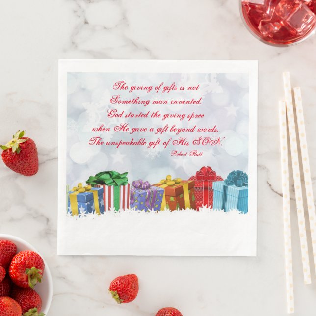 Schenkungen Redewendungen Weihnachten Serviette (Beispiel)