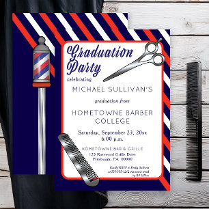 Schere   Comb Barber School Graduation Party Einladung