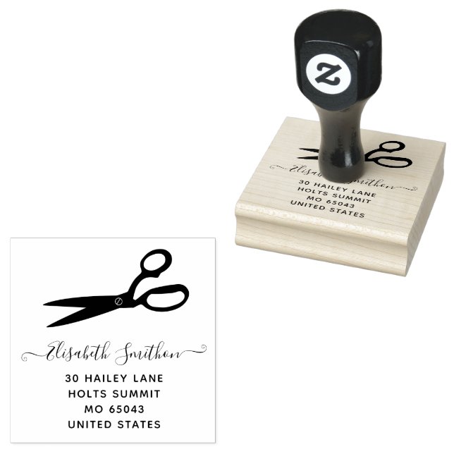 Schere Friseur Friseur Stylist Beruflich Gummistempel (Stempel)