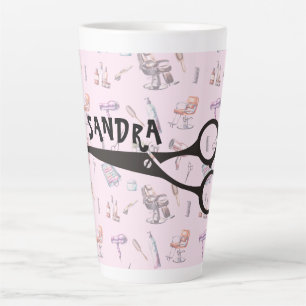 Schere Friseur Stylist Personalisiert Milchtasse