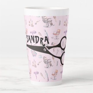 Schere Friseur Stylist Personalisiert Milchtasse