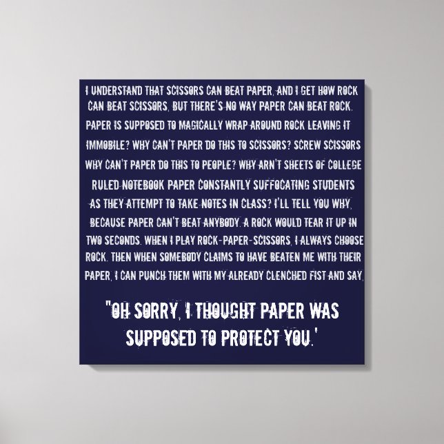 Schere für Rock Paper Leinwanddruck (Vorderseite)