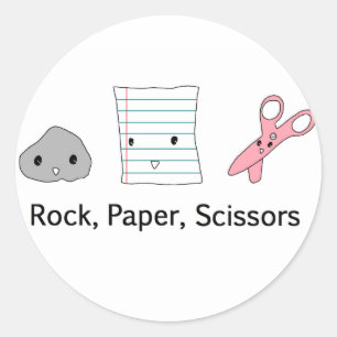 Schere für Rock Paper Runder Aufkleber