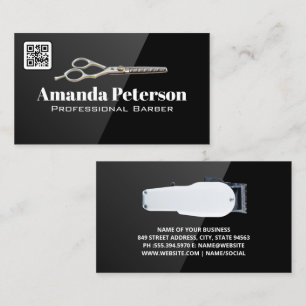 Schere Haarklappen QR Code Business Card Visitenkarte