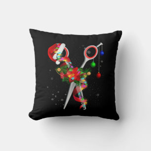 Schere Haarstylist Weihnachtsmann Weihnachtsmann C Kissen