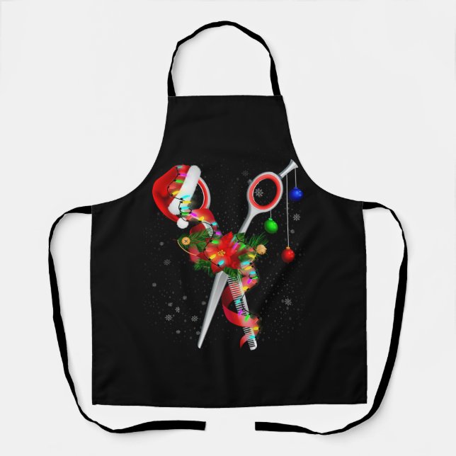Schere Haarstylist Weihnachtsmann Weihnachtsmann C Schürze (Vorderseite)