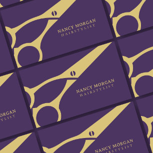 Schere Hairstylist Royal Lila Business Card Visitenkarte
