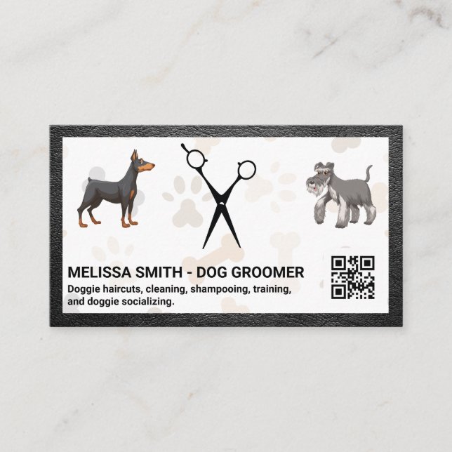 Schere | Hunde | QR-Code Visitenkarte (Vorderseite)