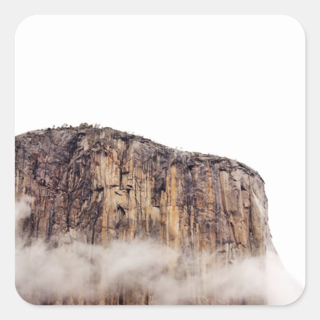 Schere Klippe über Wolken Quadratischer Aufkleber (Vorderseite)