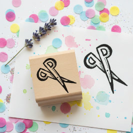 Schere Mini Holz-Kunststempel Gummistempel