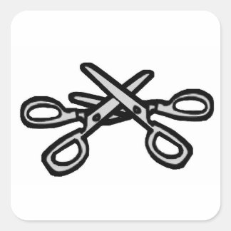 Schere Quadratischer Aufkleber
