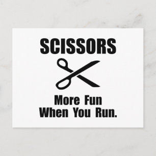 Schere Spaß Postkarte