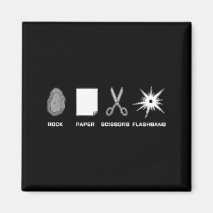 Schere, Stein, Papier, Blendgranate Gamer Meme lus Magnet