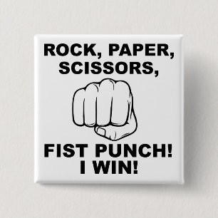 Schere Stein Papier Faustschlag Lustiger Button Ab