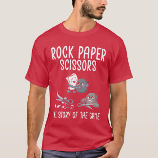 Schere, Stein, Papier Geschichte des Spiels retro T-Shirt