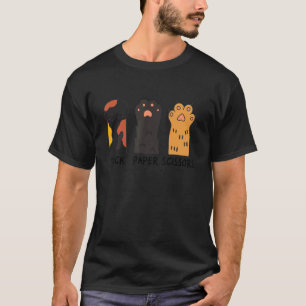 Schere Stein Papier Hand Spiel Lustig Süße Pfote K T-Shirt