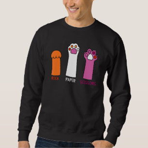 Schere Stein Papier Katzenpfoten Süße Lesbische Pr Sweatshirt