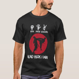 Schere Stein Papier Kopftritt Ich Gewinne Lustiges T-Shirt