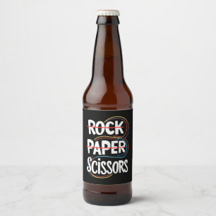 Schere, Stein, Papier Lesbisch Lustig Schwule Prid Bierflaschenetikett