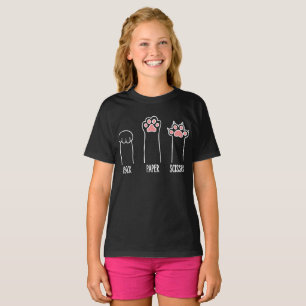 Schere Stein Papier Lustige Katzenpfote T-Shirt