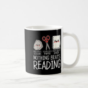 Schere, Stein, Papier nichts schlägt das Lesen ein Kaffeetasse