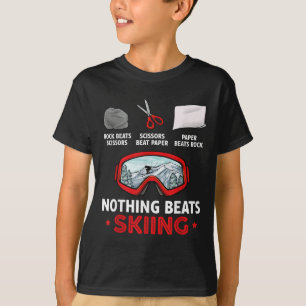 Schere Stein Papier Nichts schlägt Skifahren T-Shirt