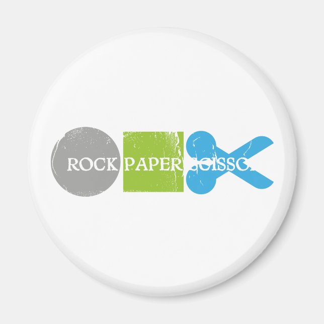 Schere Stein Papier Spiel Magnet (Vorne)