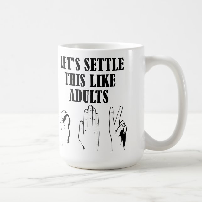 Schere Stein Papier Tasse (Rechts)