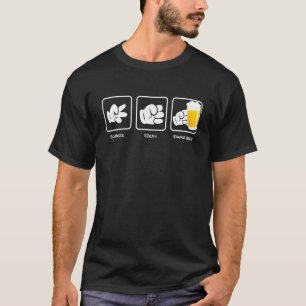 Schere Stone Pair Beer Drinken T-Shirt
