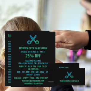 Scheren-Logo, Haarstylistin, Haarsalonwerbung Flyer