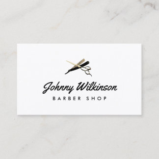 Scheren und Rasiermesser Friseursalon Visitenkarte