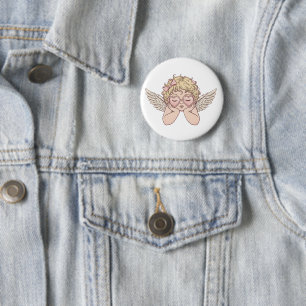 Scherenhafte Traumlandschaft Cherub mit Herz Button