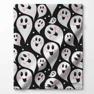 Scherenschnitt-Geister-Muster Halloween Stoff