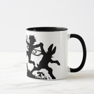 Scherenschnitte antike Postkarten-Fee-Häschen Tasse