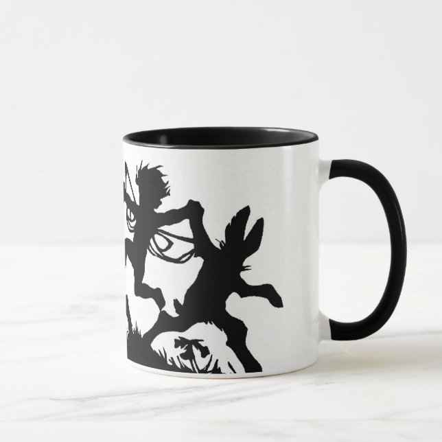 Scherenschnitte antike Postkarten-Fee-Häschen Tasse (Rechts)