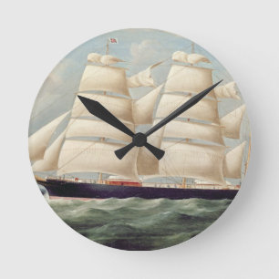 SchererBarque "Clendovey" (Öl auf Leinwand) Runde Wanduhr