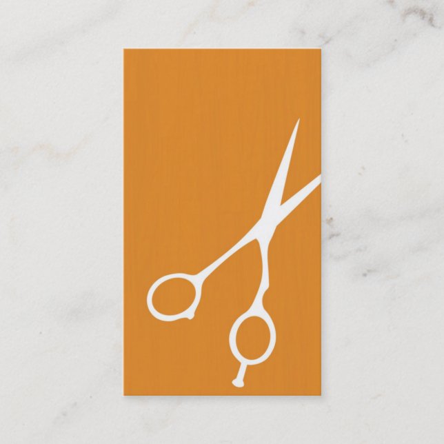 Scherfriseur-/-Cosmetologist-Visitenkarte (orange) Visitenkarte (Vorderseite)