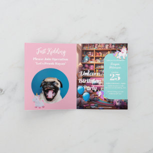 Scherz-Einladung zum Geburtstag, Einhorn Liebe, in Einladung