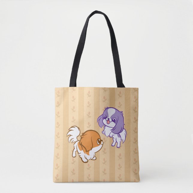 Scherzender Kawaii Welpen-Japaner Chin Tasche (Vorderseite)