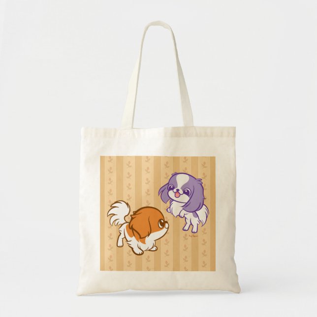 Scherzender Kawaii Welpen-Japaner Chin Tragetasche (Vorne)