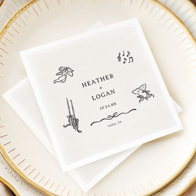 Scherzhafte Verlobungsfeier Let's Toast Serviette (Von Creator hochgeladen)