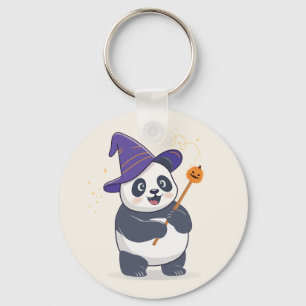 Scherzhafter Panda-Zauberer mit magischem Hut Schlüsselanhänger