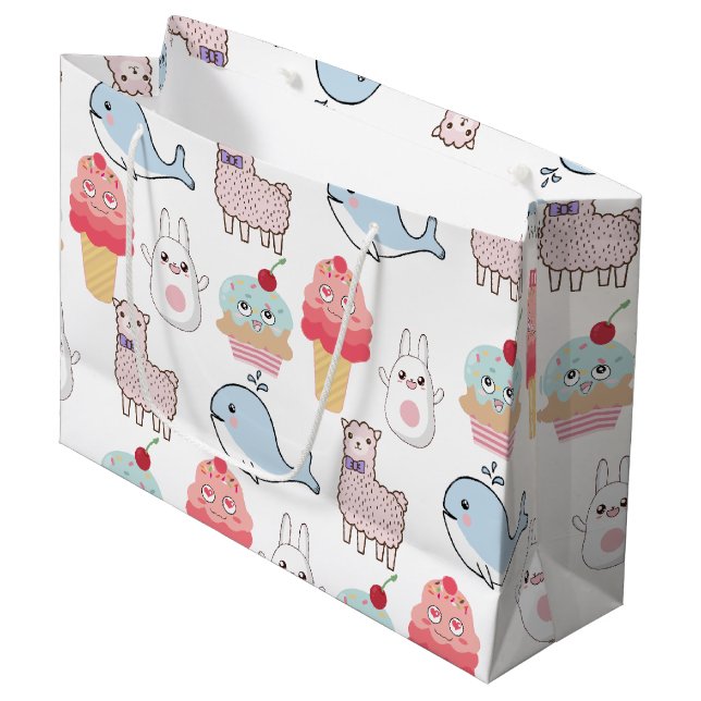 Scherzt bunten Cartoon Kawaii Große Geschenktüte (Vorderseite Schrägansicht)
