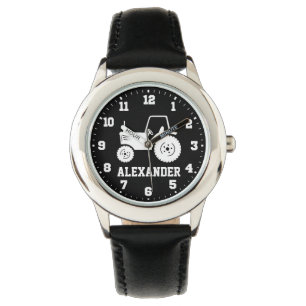 Scherzt graue schwarze Traktornamensarmbanduhr der Armbanduhr