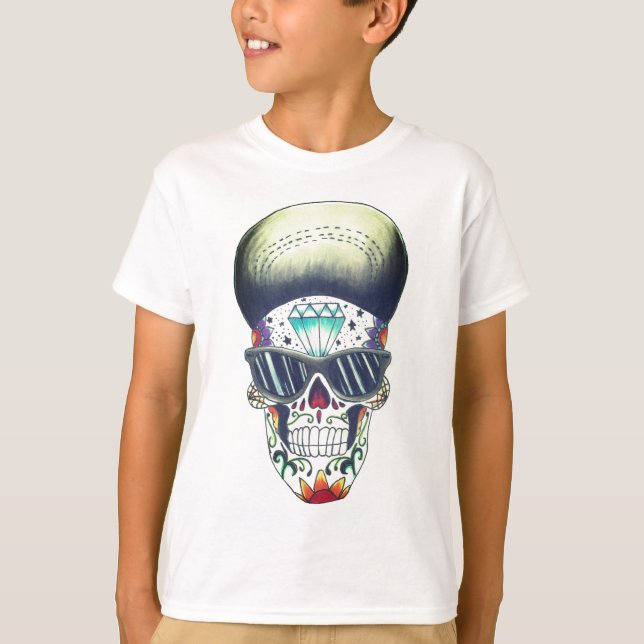 scherzt neuen Schulzuckerschädel-T - Shirt (Vorderseite)