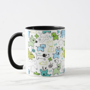 scherzt Tierhintergrundmuster Tasse