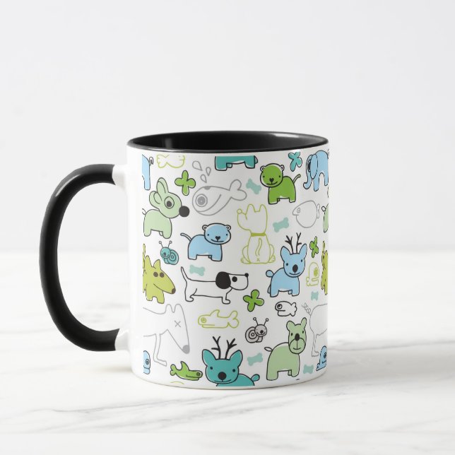 scherzt Tierhintergrundmuster Tasse (Links)